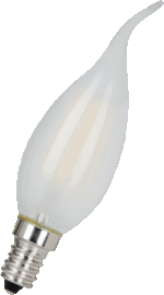 Heldere Bailey LED-filament kaarslamp in windstootvorm met E14-fitting