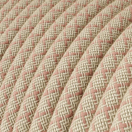 Strijkijzersnoer Diamant motief (oud roze) - linnen / katoen | 10cm - Afbeelding 2