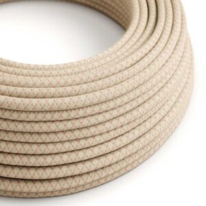 oudroze|beige Creative-Cables textielsnoer met diamant patroon