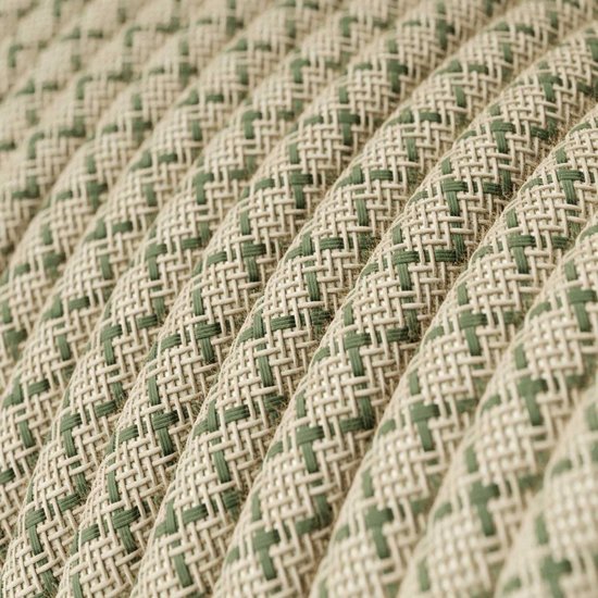 Strijkijzersnoer Diamant motief (groen) - linnen / katoen | 10cm - Afbeelding 2