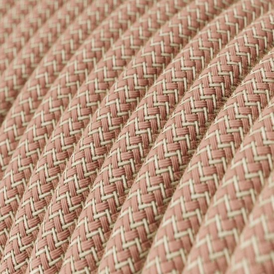 Strijkijzersnoer oudroze-beige zigzag linnen/katoen | 10 cm - Afbeelding 2