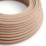 Strijkijzersnoer oudroze-beige zigzag linnen/katoen | 10 cm met zigzag patroon