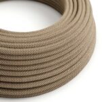 bark brown|beige Creative-Cables fabric-covered cable with zigzag pattern