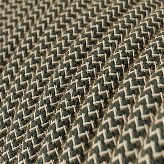 Strijkijzersnoer antraciet-beige zigzag linnen/katoen | 10 cm – Bild 2