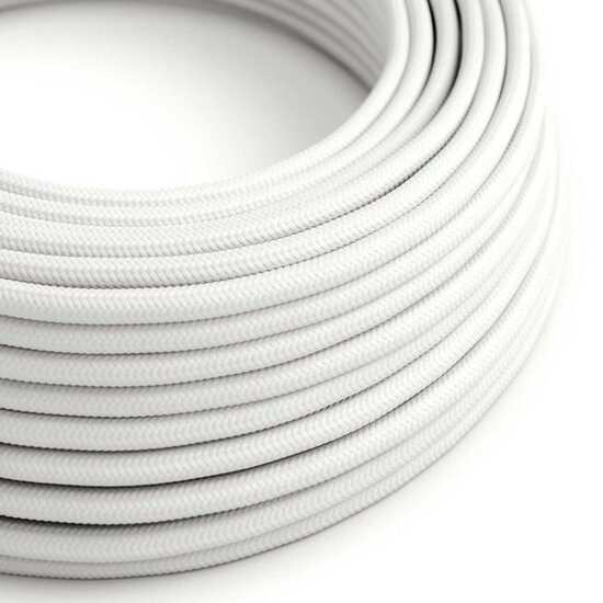 Strijkijzersnoer wit viscose effen | per meter met effen patroon