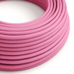 fuchsia roze rond Creative-Cables textielsnoer met effen patroon