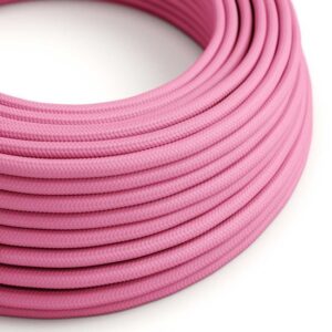 fuchsia roze rond Creative-Cables textielsnoer met effen patroon