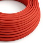 vuurrood rond Creative-Cables textielsnoer met effen patroon