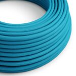 Cyanblaues rundes Textil-Kabel von Creative-Cables mit einfarbigem Muster
