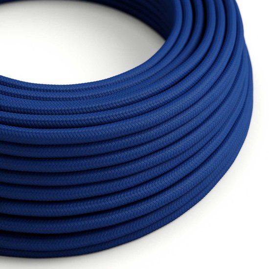 klassiek blauw rond Creative-Cables textielsnoer met effen patroon
