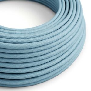 babyblauw Creative-Cables textielsnoer met effen zijde-effect