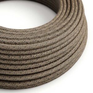 bruin melange Creative-Cables textielsnoer met effen patroon