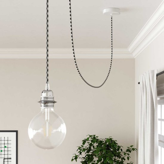Stirrup cord ThatsCreatief+ duo black-and-white pendant light