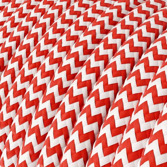 Strijkijzersnoer ThatsCreatief+ ZigZag rood-wit detail