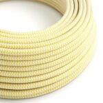 maisgeel|optisch wit rond Creative-Cables textielsnoer met zigzag patroon