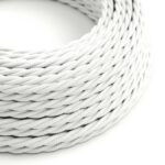 optisch wit Creative-Cables textielsnoer met gevlochten zijde-effect