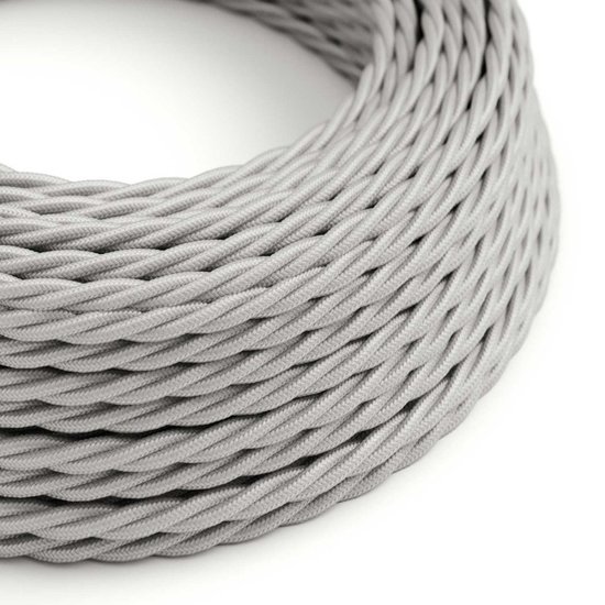 zilver Creative-Cables textielsnoer met gevlochten zijde-effect