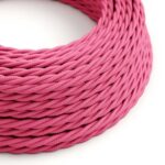 fuchsia roze Creative-Cables textielsnoer met gevlochten zijde-effect