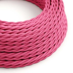 fuchsia roze Creative-Cables textielsnoer met gevlochten zijde-effect