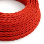 vuurrood Creative-Cables textielsnoer met gevlochten zijde-effect