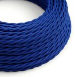 klassiek blauw Creative-Cables textielsnoer met gevlochten zijde-effect
