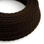 espressobruin Creative-Cables textielsnoer met gevlochten zijde-effect