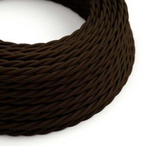 espressobruin Creative-Cables textielsnoer met gevlochten zijde-effect