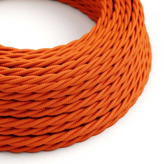 vlamoranje Creative-Cables textielsnoer met gevlochten zijde-effect