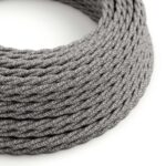 Bügeleisenschnur Grau (geflochten) - Leinen | 10 cm