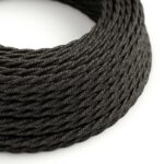 antraciet Creative-Cables textielsnoer met gevlochten patroon