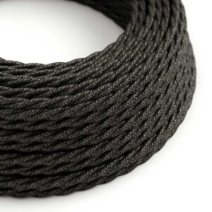antraciet Creative-Cables textielsnoer met gevlochten patroon
