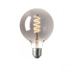 LED Kooldraadlamp Globe Curl Titanium G95mm E27 4W Dimbaar