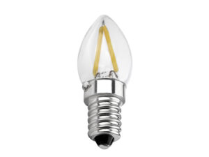LED filament mini-kaarslamp C7 E14 1W 2200K helder