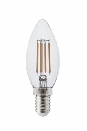 LED-filament kaarslamp met E14-fitting en transparant afwerking