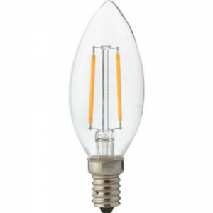 LED-filament kaarslamp met E14-fitting en transparant afwerking
