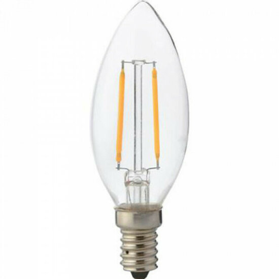 LED-filament kaarslamp met E14-fitting en transparant afwerking