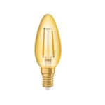 LED filament kaarslamp C35 E14 2W 2200K goud