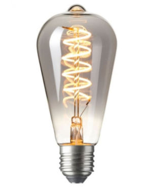 LED Kooldraadlamp Edison Curl Titanium ST64mm E27 4W Dimbaar