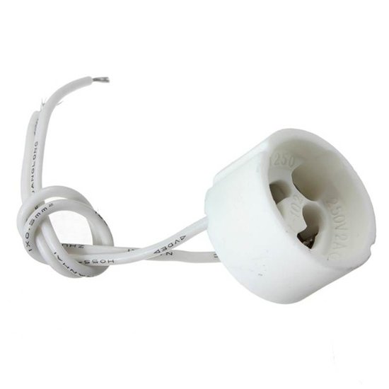 GU10-Sockel aus Porzellan | 10 cm Kabel | Weiß nur