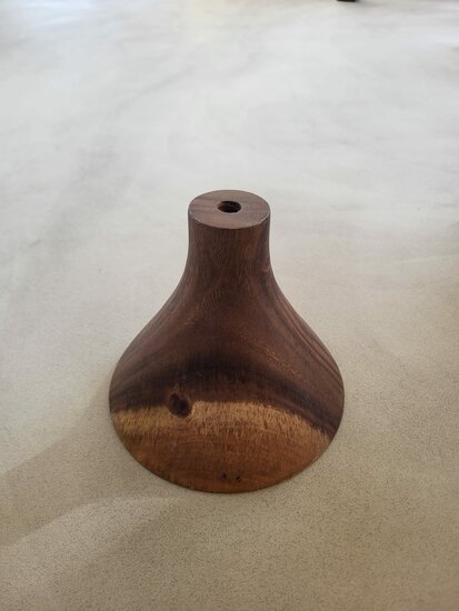Hanglamp acaciahout small Ø20 cm | kelk vorm | bladgoud binnenzijde exclusief fitting - Afbeelding 3