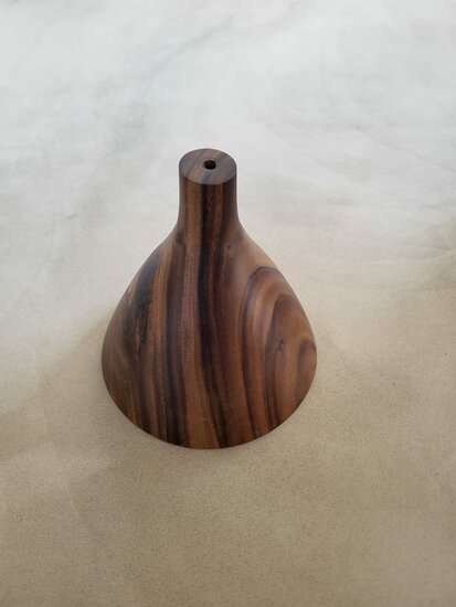 Hanglamp acaciahout large Ø25 cm | kelk vorm | bladgoud binnenzijde exclusief fitting – Image 3