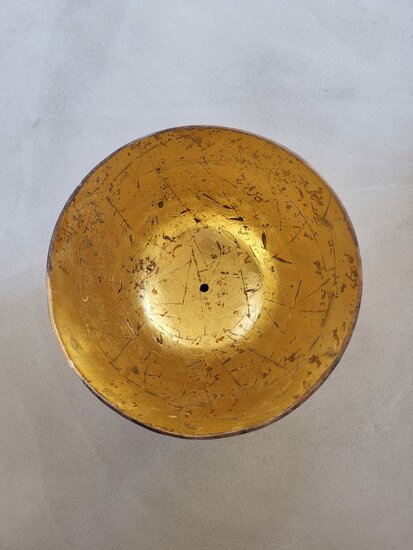Hanglamp acaciahout goud Ø25 cm | kelk vorm | bladgoud binnenzijde exclusief fitting – Bild 3