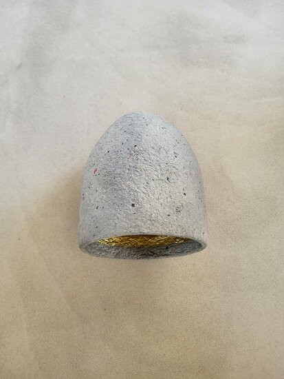 Hanglamp gerecycled papier grijs Ø20,5 cm | goud binnenzijde | exclusief fitting - Afbeelding 3