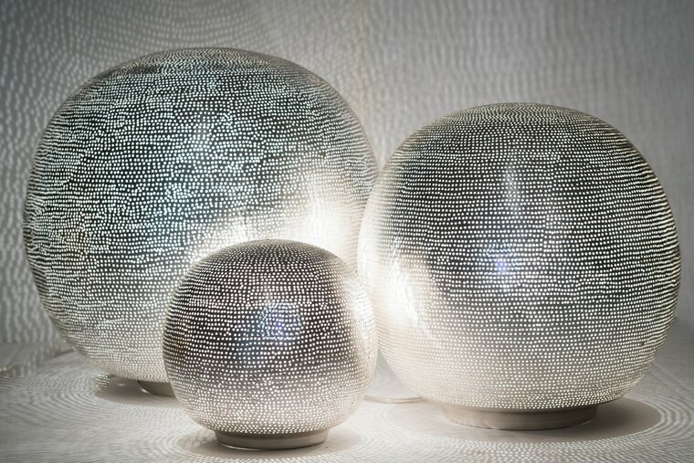 Led tafellamp Ball Filisky Small zilver | Ø20cm | E14 messing - Image 4