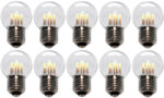 10 stuks LED Lamp E27 1W G45 Warm-wit 2400K