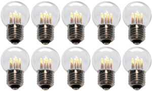 10 stuks LED Lamp E27 1W G45 Warm-wit 2400K