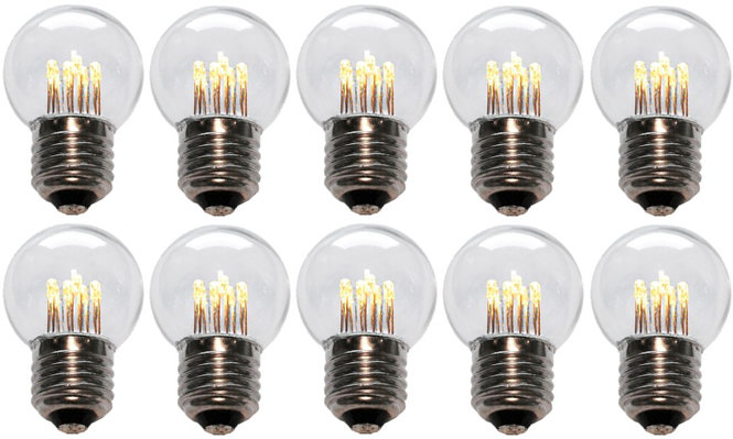 10 stuks LED Lamp E27 1W G45 Warm-wit 2400K