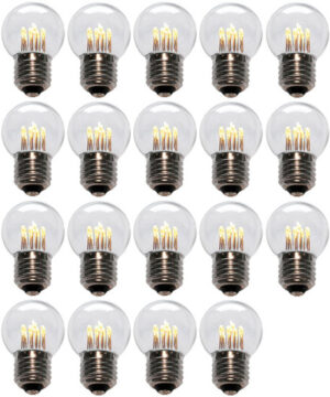 19 stuks LED Lamp E27 1W G45 Warm-wit 2400K
