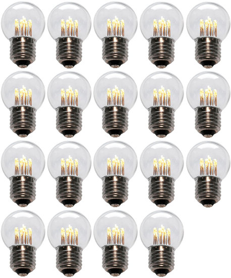 19 stuks LED Lamp E27 1W G45 Warm-wit 2400K