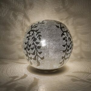 Zenza Ball Blossom Medium tafellamp | Zilver | Ø30cm